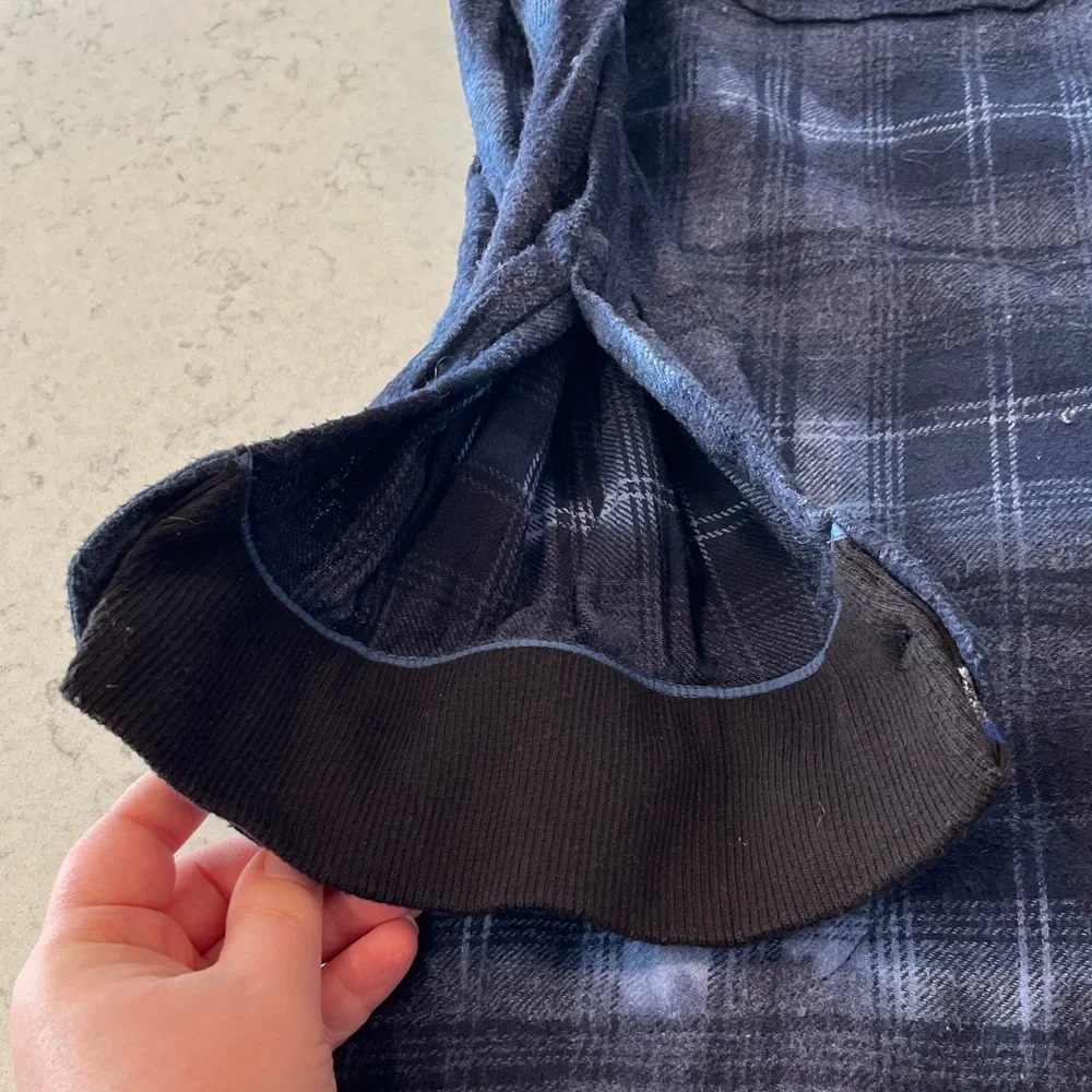 Free People Navy Plaid Shirt Jacket